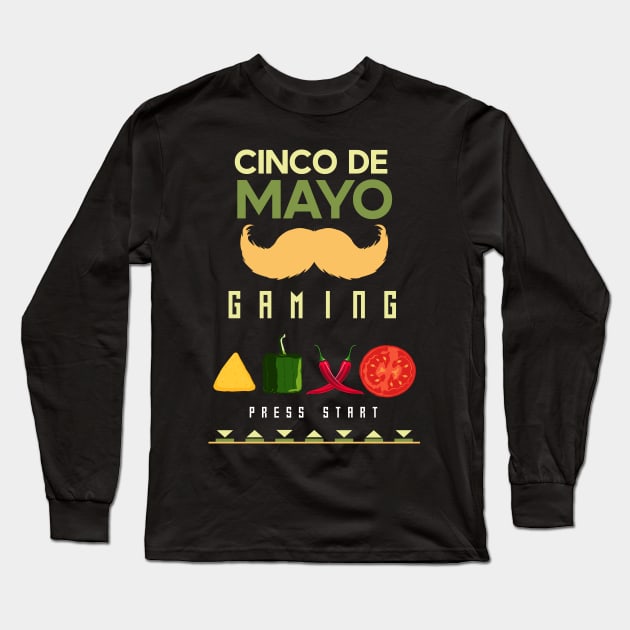 Cinco de mayo gaming guacamole Long Sleeve T-Shirt by HCreatives